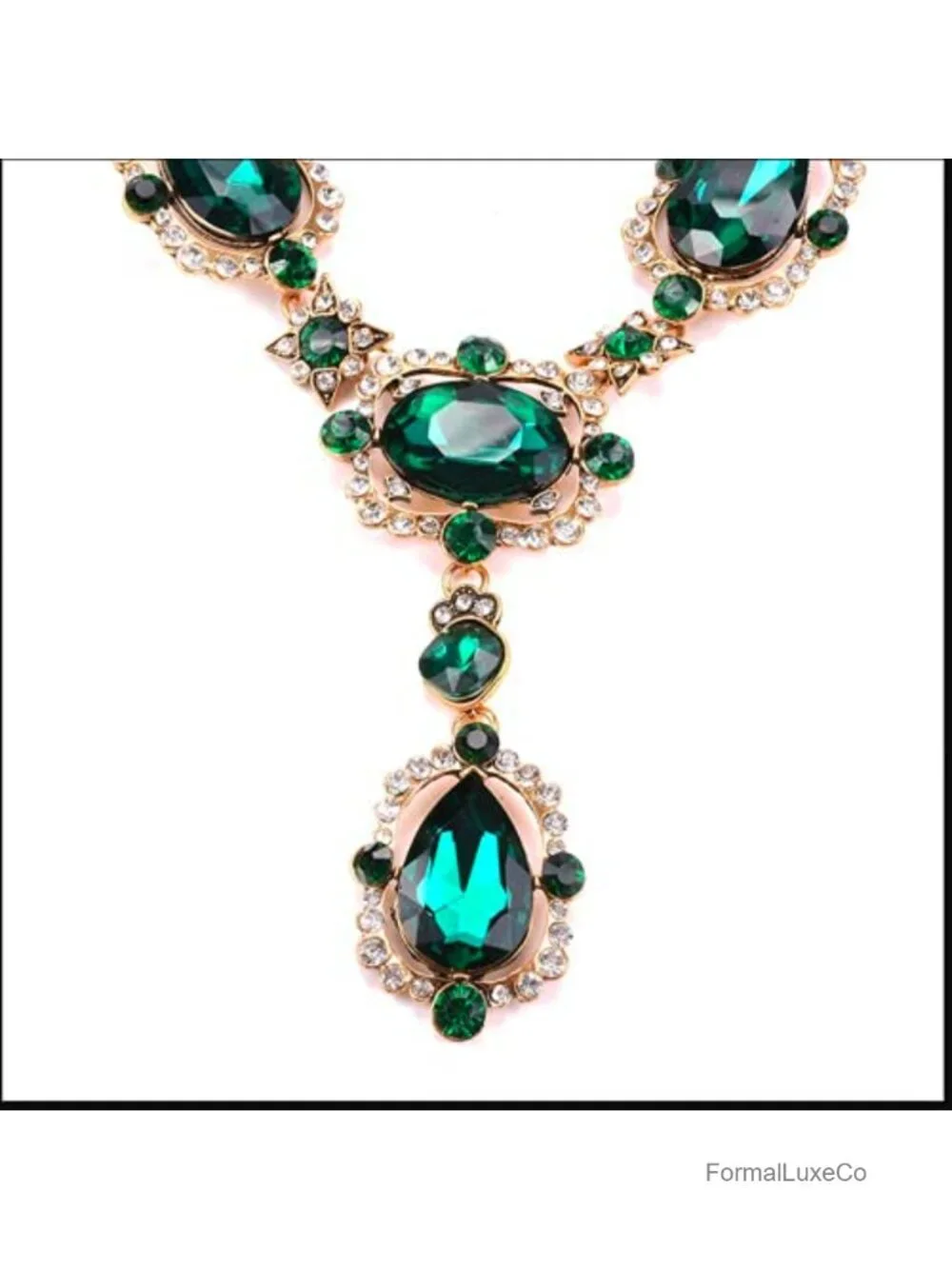 Extra Large Rhinestone Collar Necklace Victorian Art Deco Statement Jewelry